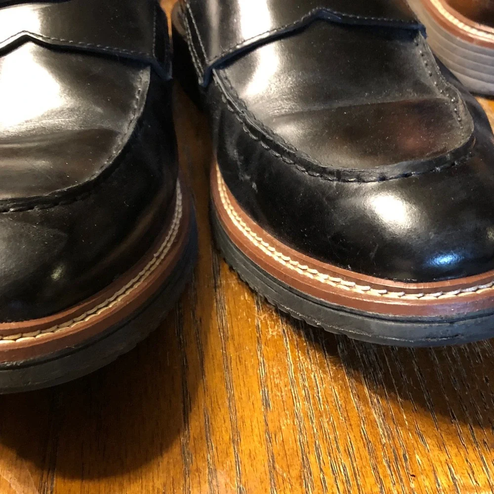 Johnston & Murphy Men's Black Leather Penny Loafers - Classic Dress Shoes